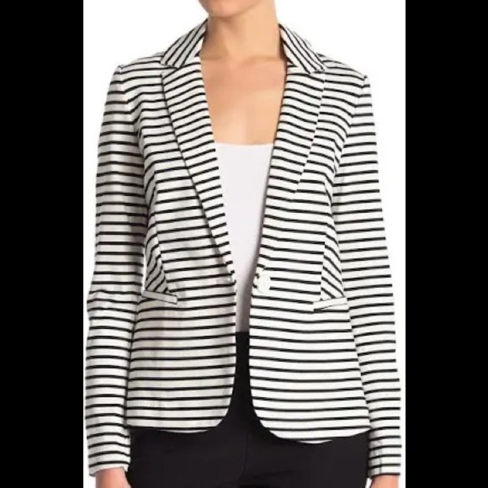 Philosophy white Black Striped Blazer